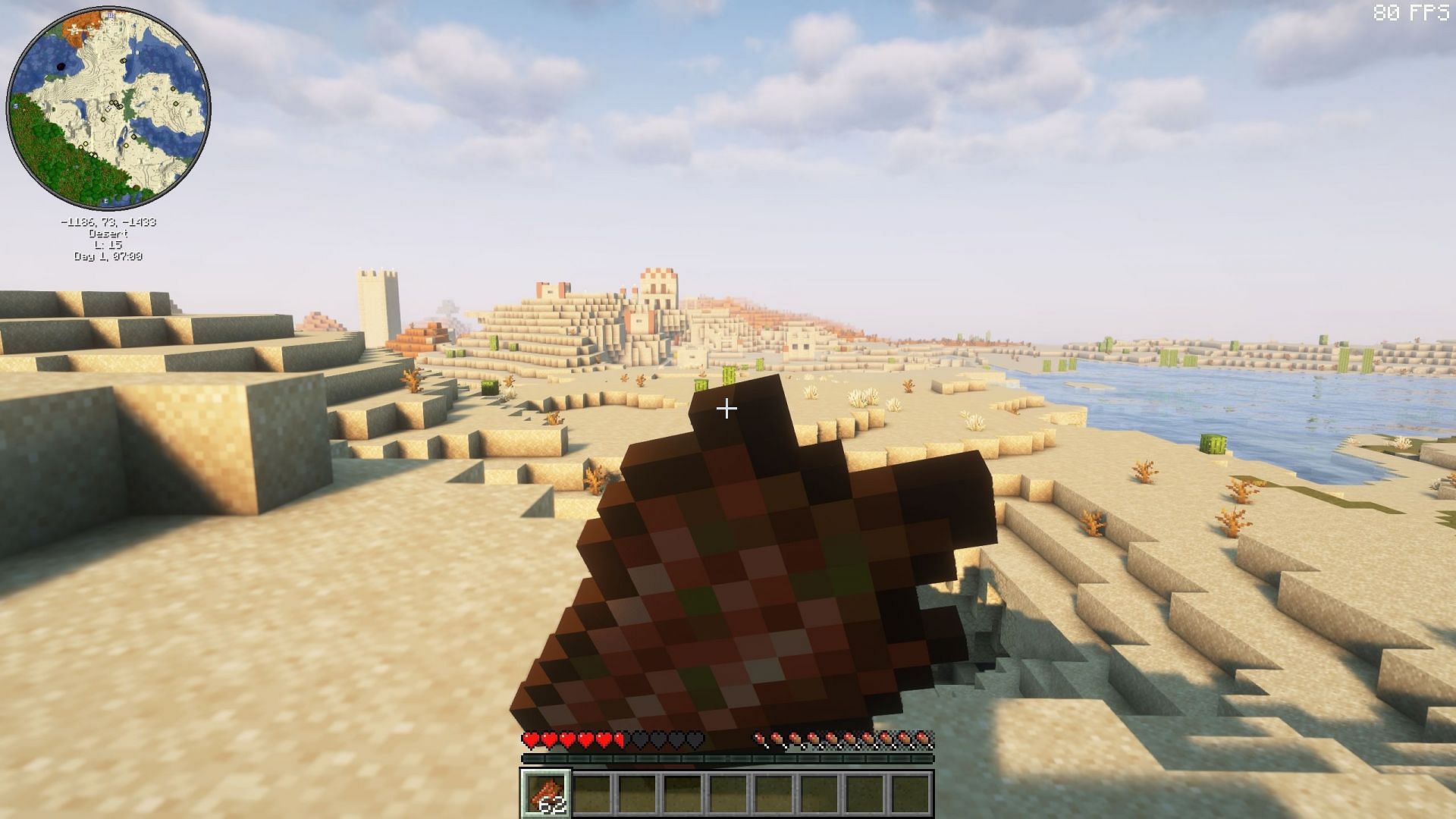Rotten flesh can be consumed by players as well (Image via Sportskeeda Gaming || Mojang Studios)
